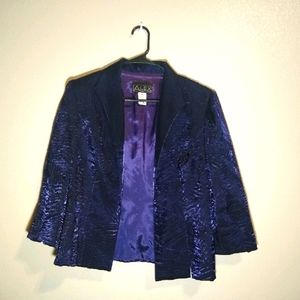 Alex Evenings Women Open Blazer Sheer Purple Sz 10
